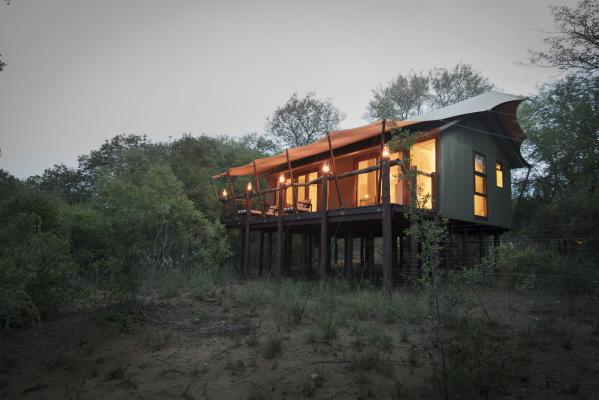 kapama buffalo camp tent exterior 6952
